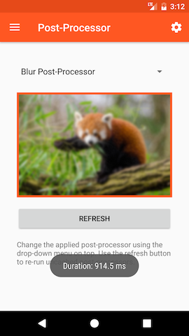 Showcase app with blur post-processor