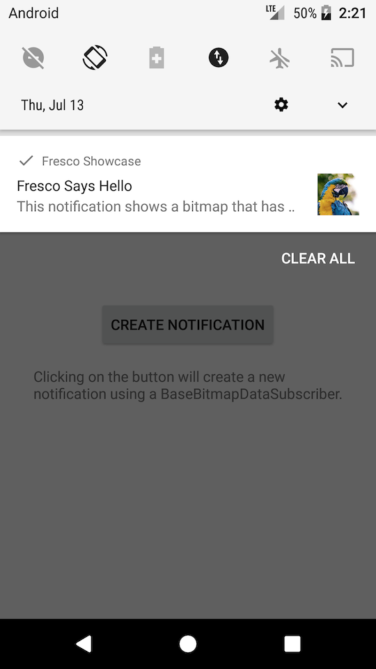 Showcase app with a notification